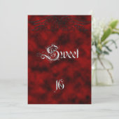 Angel Wing Sweet 16 Anniversaire Goth Invitation (Debout devant)