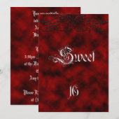 Angel Wing Sweet 16 Anniversaire Goth Invitation (Devant / Derrière)