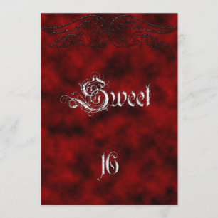 Angel Wing Sweet 16 Birthday Gothic Uitnodiging