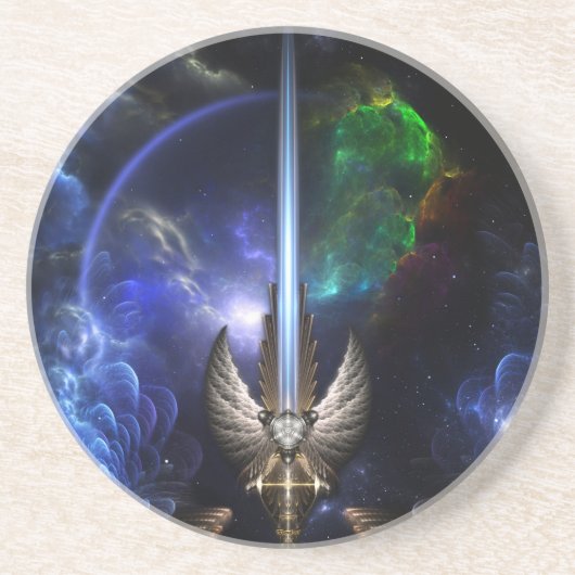 Angel Wing Sword of Arkledious Space Sandstone Coa Zandsteen Onderzetter (Voorkant)