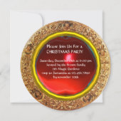 ANGEL, WINGED CHERUB CHRISTMAS PARTY Red Ruby Gem Kaart (Achterkant)