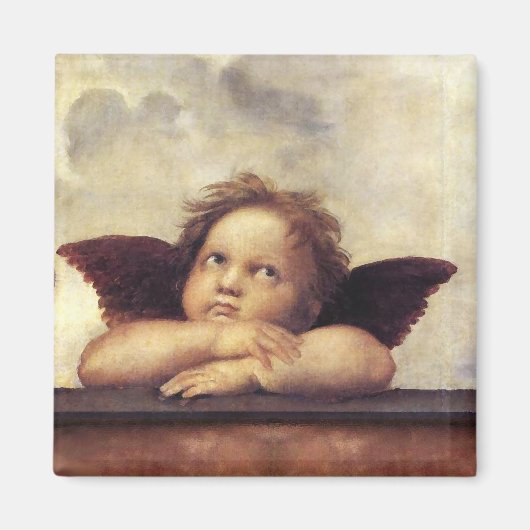 ANGEL / Winged Cherub Raffaello Sanzio Magnet Magneet (Voorkant)