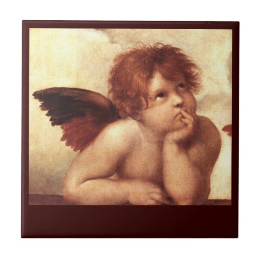 ANGEL / Winged Cherub Tegeltje (Voorkant)