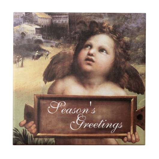 ANGEL / Winged Cherub Tegeltje (Voorkant)