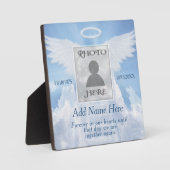 Angel Wings and Clouds Photo Memorial Plaque (Recto)