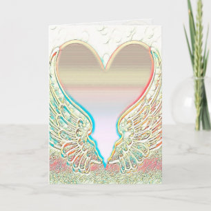 Angel Wings and Heart Graphic Arts Kaart