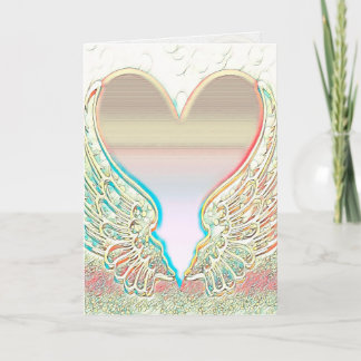Angel Wings and Heart Graphic Arts Kaart