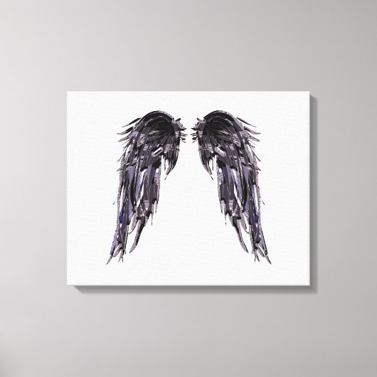 Angel Wings Art numérique noir noir blanc toile (Recto)