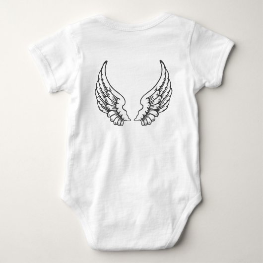 Angel Wings Baby Bodysuit Zwart (Achterkant)