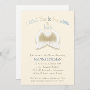 Angel Wings Baby shower Card Kaart
