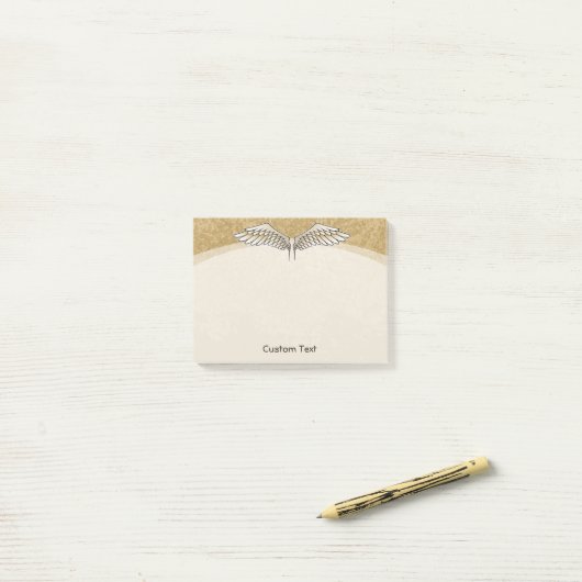 Angel Wings Beige Post-it® Notes (Op bureau)