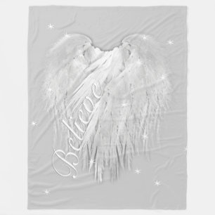 ANGEL WINGS 'Believe' Magic Heart Fleece Deken