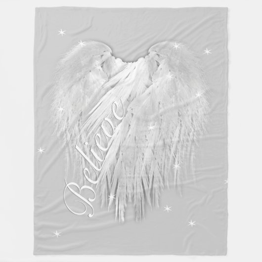 ANGEL WINGS 'Believe' Magic Heart Fleece Deken (Voorkant)