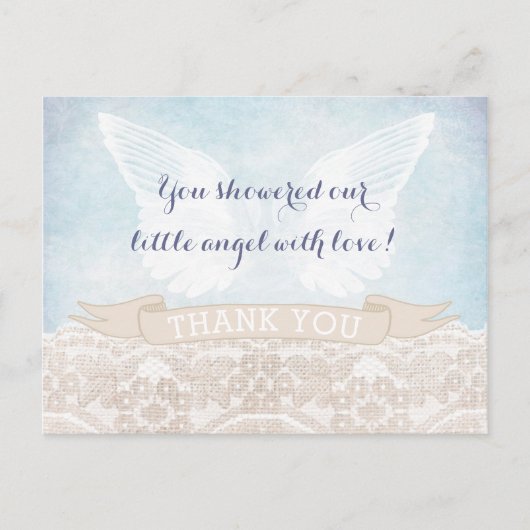 Angel Wings Bevestiging Bedankt Card voor Jongen Briefkaart (Voorkant)