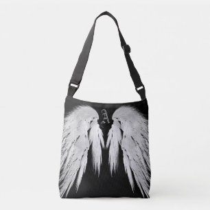 ANGEL WINGS Black Custom Monogram Crossbody Tas