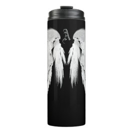 ANGEL WINGS Black Custom Monogram Thermosbeker