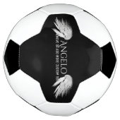 ANGEL WINGS Black Custom Name Voetbal (Gedraaid)