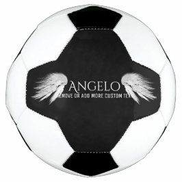 ANGEL WINGS Black Custom Name Voetbal