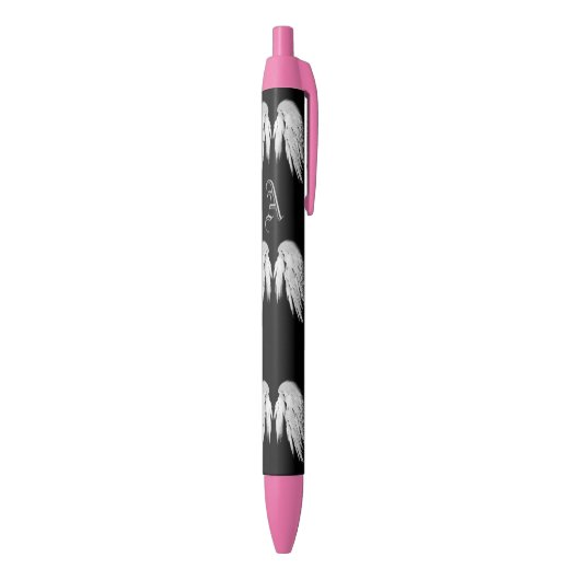 ANGEL WINGS Black Monogram Zwarte Inkt Pen (Achterkant (Verticaal))
