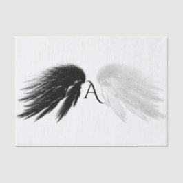 ANGEL WINGS Black + White Monogram Tissuepapier