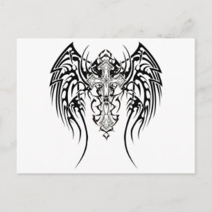 Angel Wings Cross Pattern Briefkaart