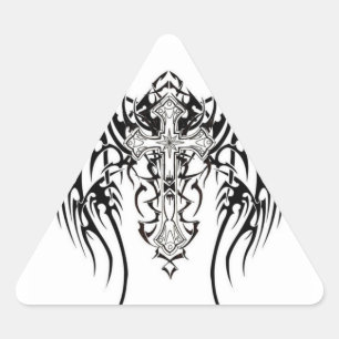 Angel Wings Cross Pattern Driehoek Sticker