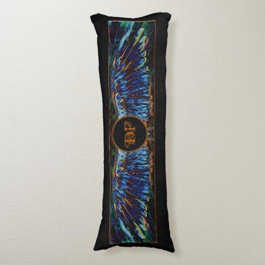 Angel Wings Custom Monogram/Date Seal Body Pillow Lichaamskussen (Voorkant Verticaal)