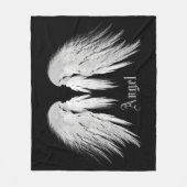 ANGEL WINGS Custom Name Black Fleece Deken (Voorkant)