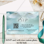 Angel Wings Dream Cloud QR Code Wedding RSVP Kaart