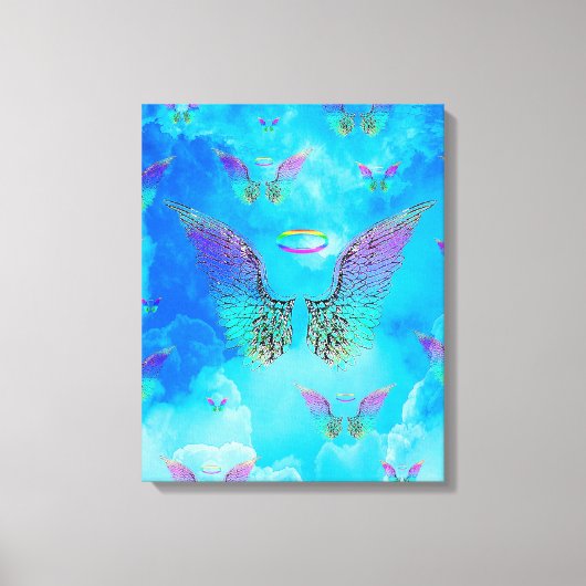 Angel Wings en Clouds Canvas Afdruk (Voorkant)