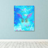 Angel Wings en Clouds Canvas Afdruk (Insitu (Houten vloer))