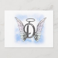 Angel Wings en Halo Monogram Letter D