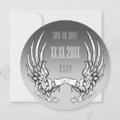 Angel Wings et ruban Faire-part de mariage de bann (Dos)