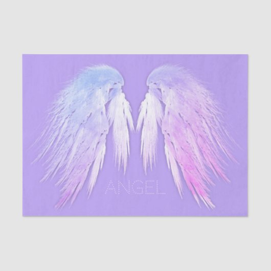 ANGEL WINGS Fairy Paars Custom Name Tissuepapier (Voorkant)