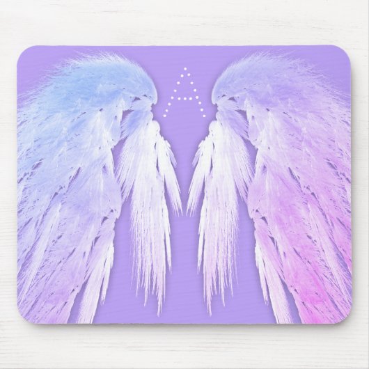 ANGEL WINGS Fairy Paars Monogram Muismat (Voorkant)