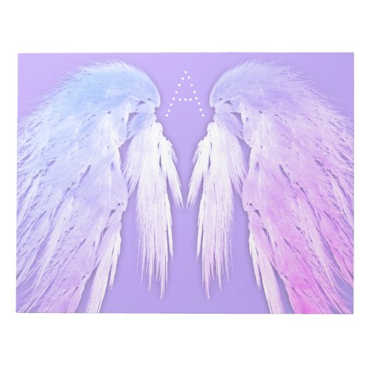 ANGEL WINGS Fairy Paars Monogram Notitieblok (Voorkant)