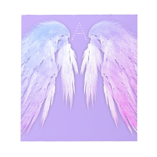ANGEL WINGS Fairy Paars Monogram Notitieblok (Voorkant)