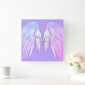 ANGEL WINGS Fairy Paars Numbered Vierkante Klok (Huis)