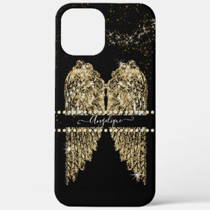 Angel Wings Gold Diamond  iPhone 12 Pro Max Hoesje