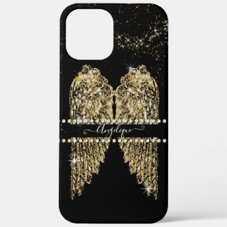 Angel Wings Gold Diamond Jewel Girly Chic iPhone 12 Pro Max Hoesje