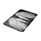 ANGEL WINGS Grey Touch Feathers Custom Monogram Badmat (Gekanteld)