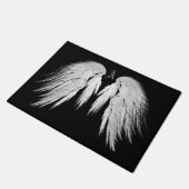 ANGEL WINGS Grey Touch Feathers Custom Monogram Deurmat (Schuin)