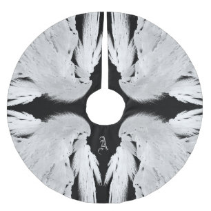 ANGEL WINGS Grey Touch Feathers Custom Monogram Kerstboom Rok
