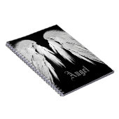 ANGEL WINGS Grey Touch Feathers Custom Name Notitieboek (Rechterzijde)