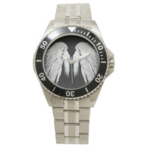 ANGEL WINGS Grey Touch Feathers  Horloge