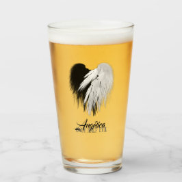 ANGEL WINGS HEART Black+White Slechts een half boz Glas