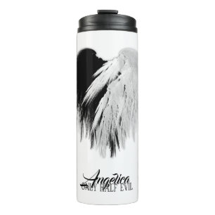ANGEL WINGS HEART Black+White Slechts een half boz Thermosbeker