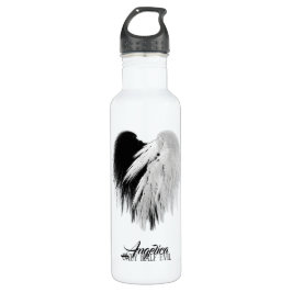 ANGEL WINGS HEART Black+White Slechts een half boz Waterfles