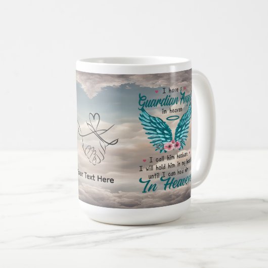 Angel Wings Husband Memorial Custom Mug (Devant droit)