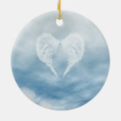 Angel Wings in Cloudy Blue Sky Keramisch Ornament (Achterkant)